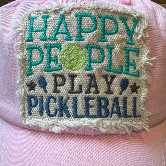 Pickleball Cap - “Happy People Play Pickleball” distressed adjustable hat - NWT - Picture 5 of 11